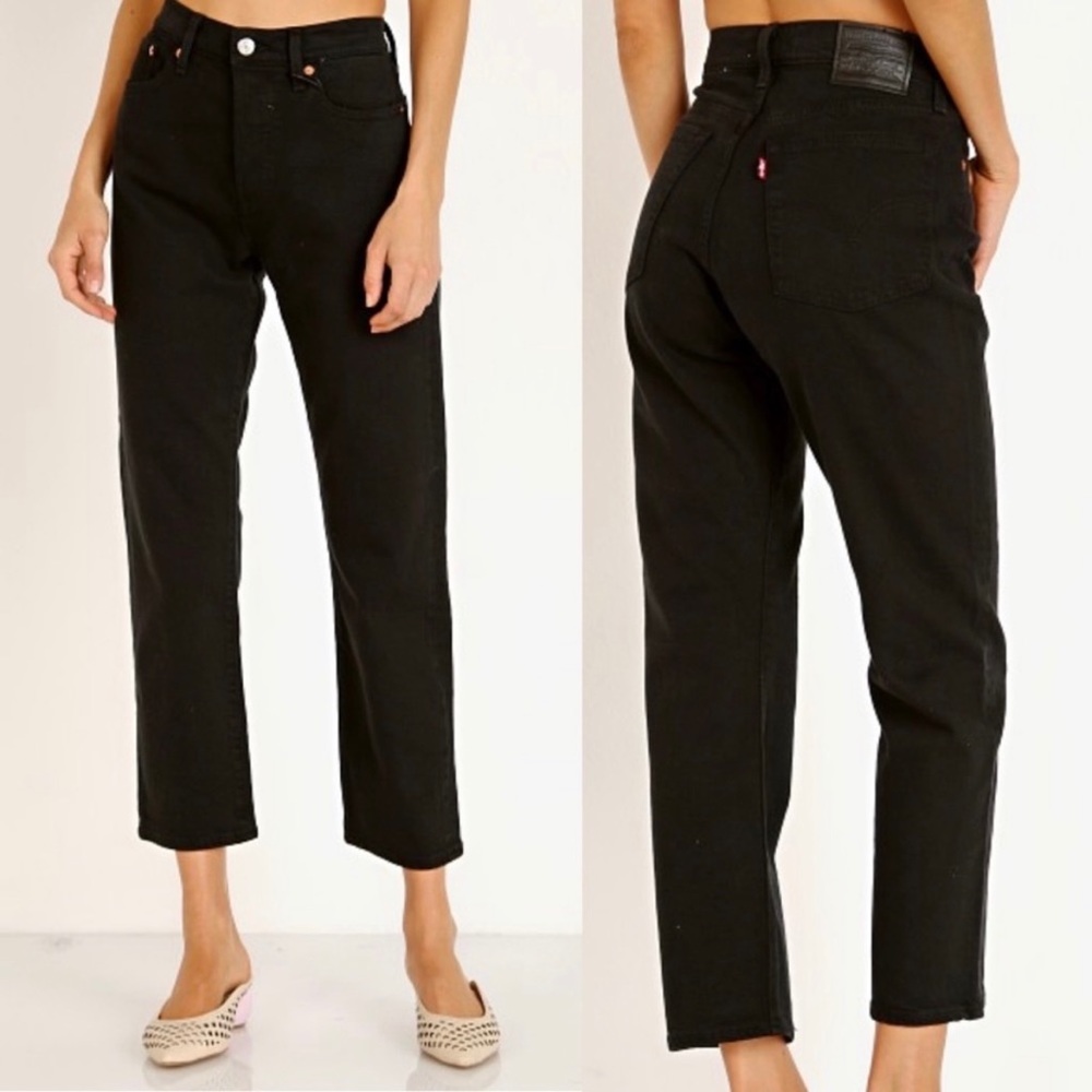 Levi's Premium Wedgie Straight Leg 90's High
Waist Rise Jeans Black Size W25 L26